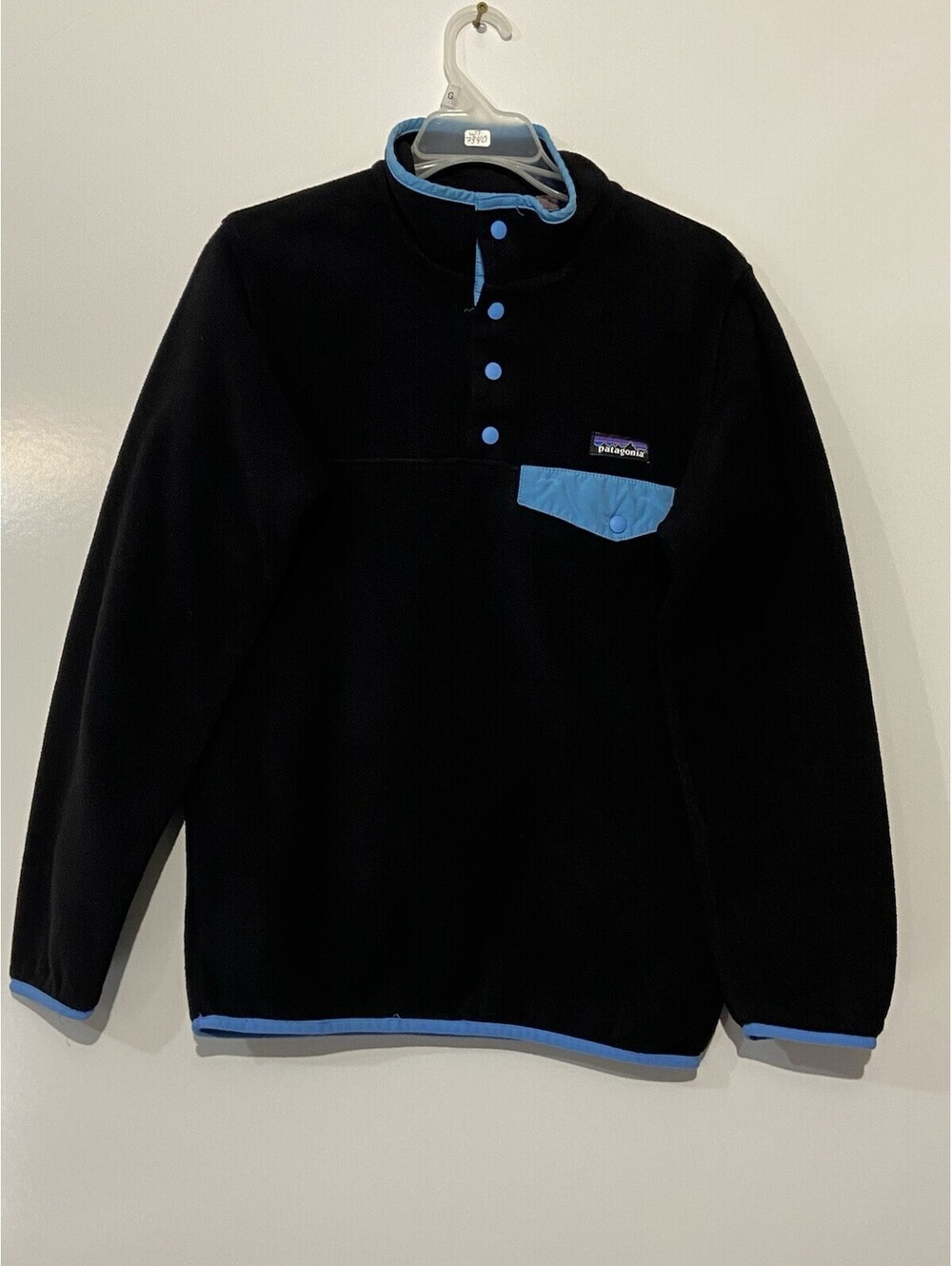 Womens PATAGONIA Black Vintage Lightweight Synchilla Snap-T Pullover Sz XS